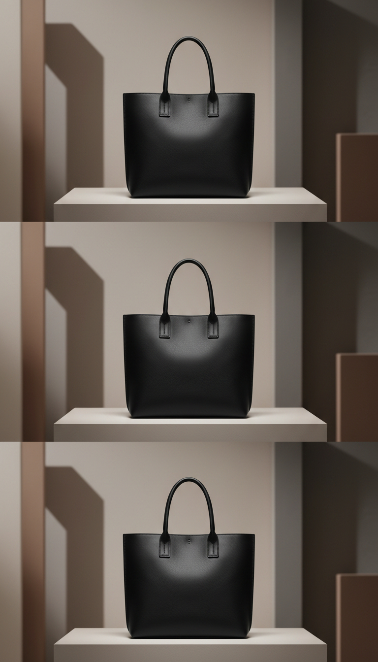Obsidian Black full-grain leather tote